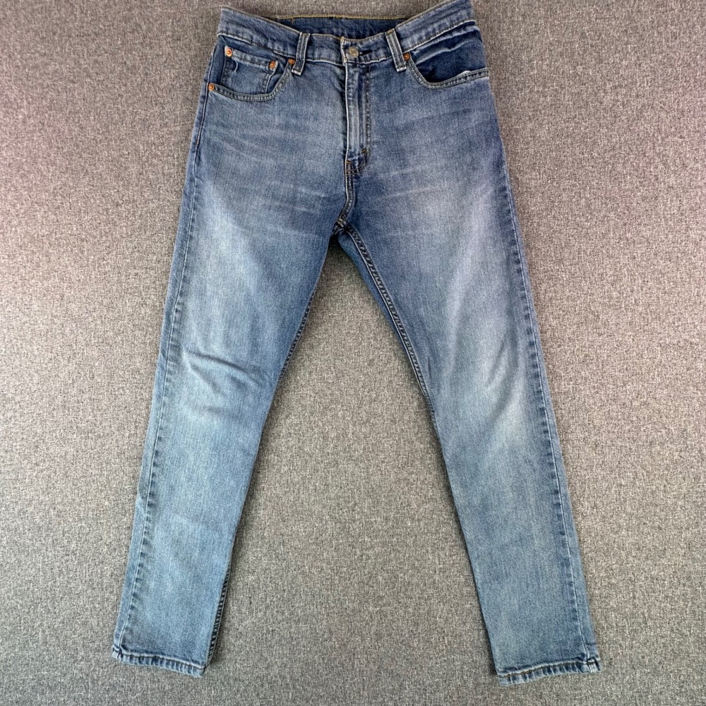 Levi's Jeans Mens 33/32 512 Slim Taper Blue Stretch 28833-0733 Hemmed